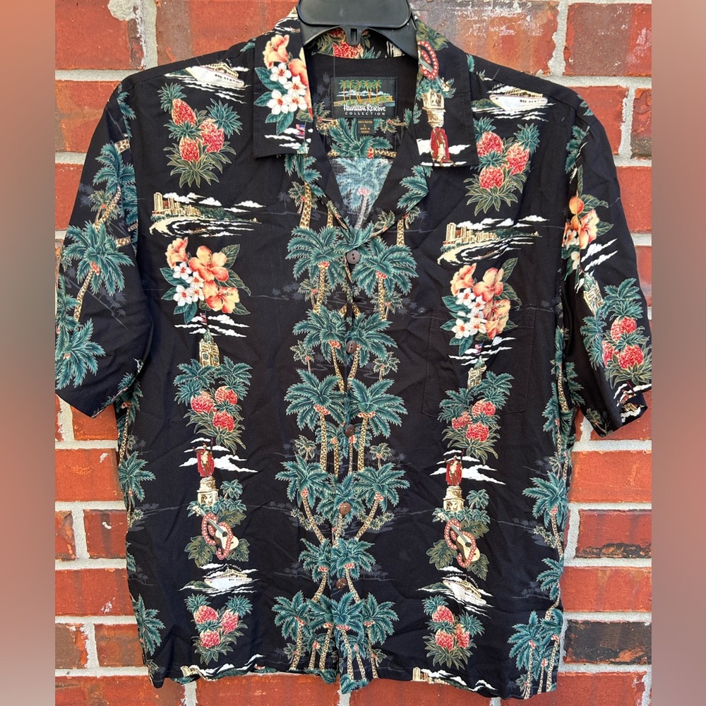 VTG Hawaiian Reserve Collection Mens Short Sleeve Button Down Rayon Shirt USA Z1